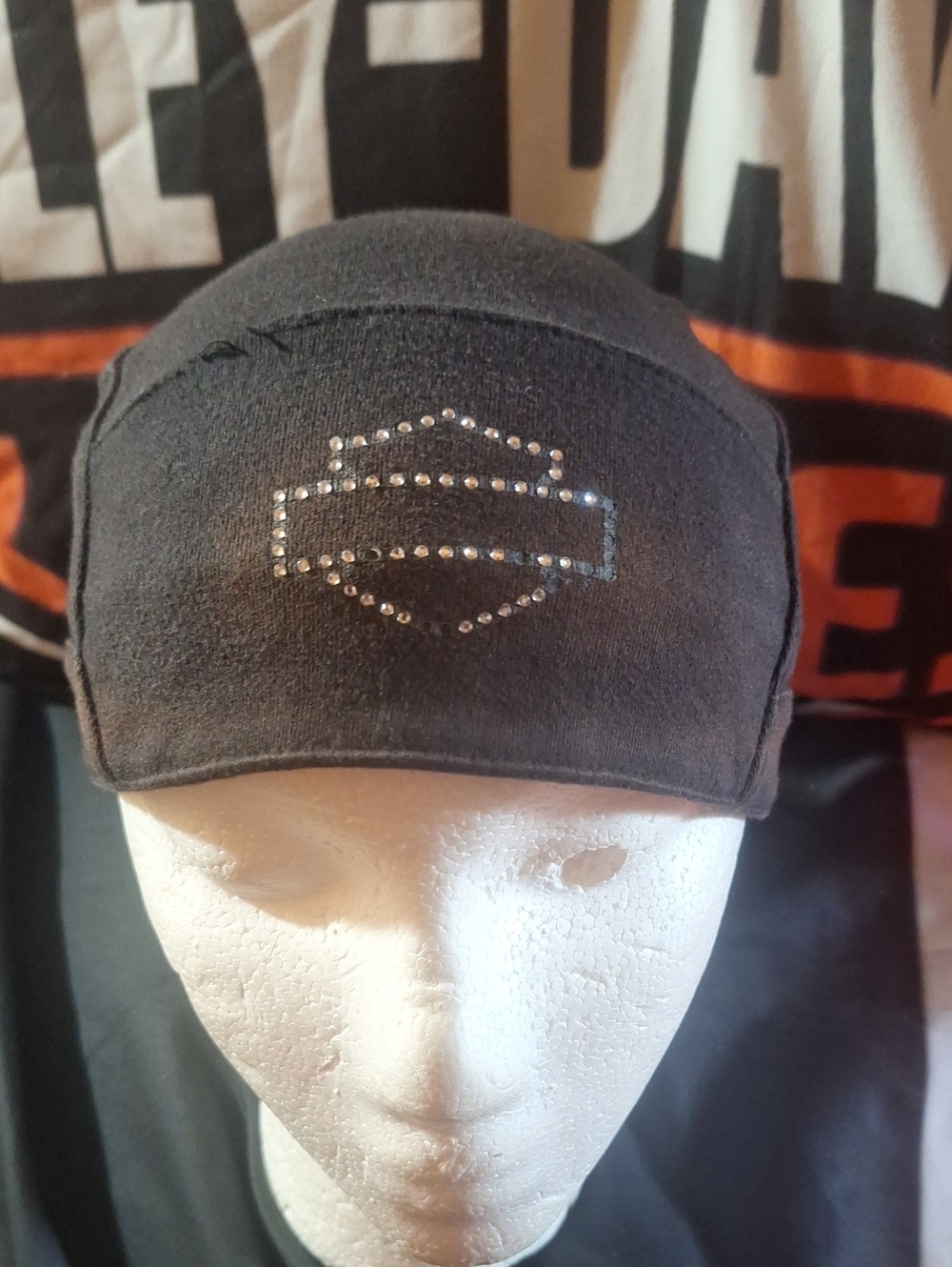 Harley Davidson Black Studded Skull Cap Bandana